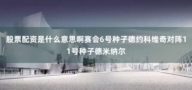股票配资是什么意思啊赛会6号种子德约科维奇对阵11号种子德米纳尔