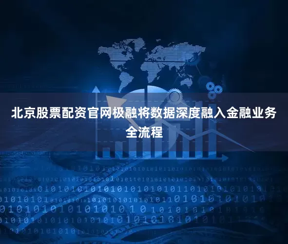北京股票配资官网极融将数据深度融入金融业务全流程